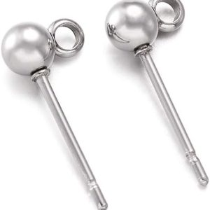 Craftdady 40 aretes redondos de acero inoxidable de 0.669 x 0.354 in con lazo de 0.039 in para hacer joyas de aretes Craftdady 40 aretes redondos de acero inoxidable de 0.669 x 0.354 in con lazo de 0.039 in para hacer joyas de aretes