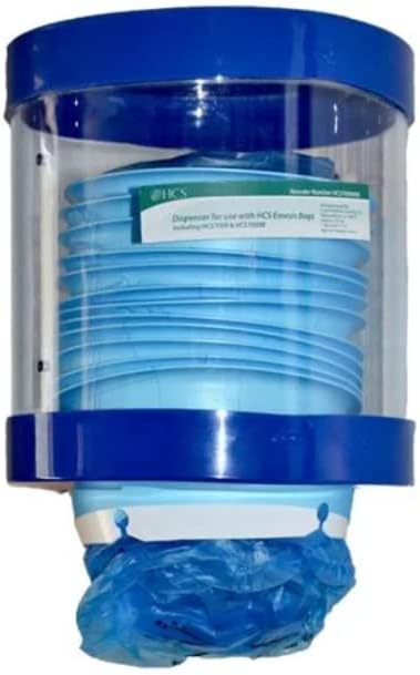 HCS – Dispensador de bolsas de emesis  Capacidad para 24 bolsas de Emesis HCS  Montaje en pared, incluye anclajes y tornillos  No incluye bolsas de