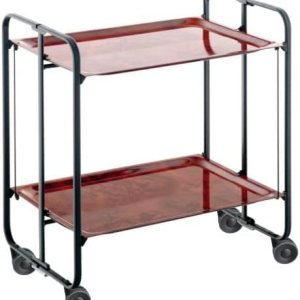 DON HIERRO – Carrito de barras, carrito de servicio plegable sobre ruedas, BAUHAUS, 2 niveles. Marco negro – Elm Burr DON HIERRO – Carrito de barras, carrito de servicio plegable sobre ruedas, BAUHAUS, 2 niveles. Marco negro – Elm Burr