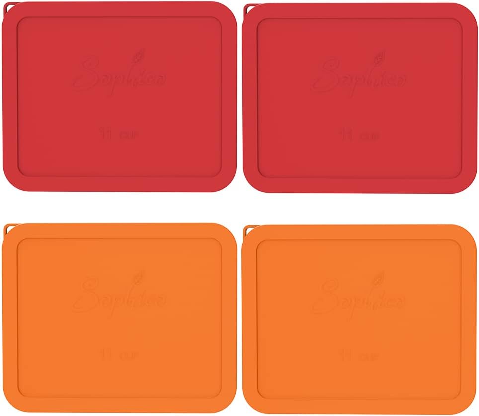 Sophico Tapa rectangular de almacenamiento de silicona para 11 tazas de repuesto para cuencos de vidrio Pyrex 7212-PC, recipiente no incluido