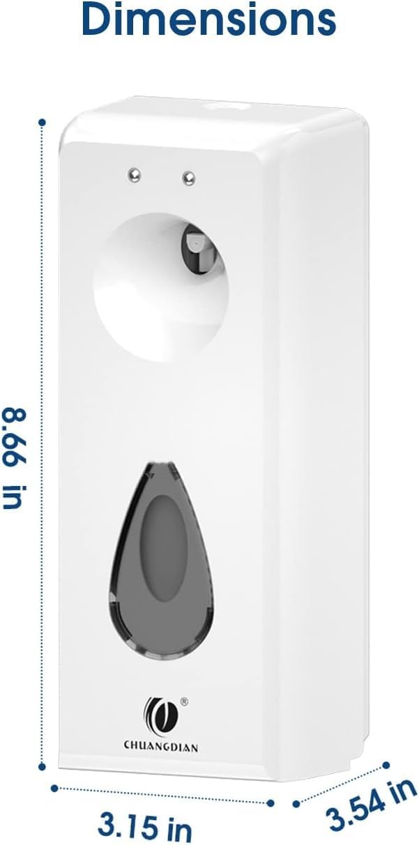 Dispensador automático de ambientador, dispensador de fragancia de aerosol LCD montado en la pared, compatible con latas de repuesto de aerosol de