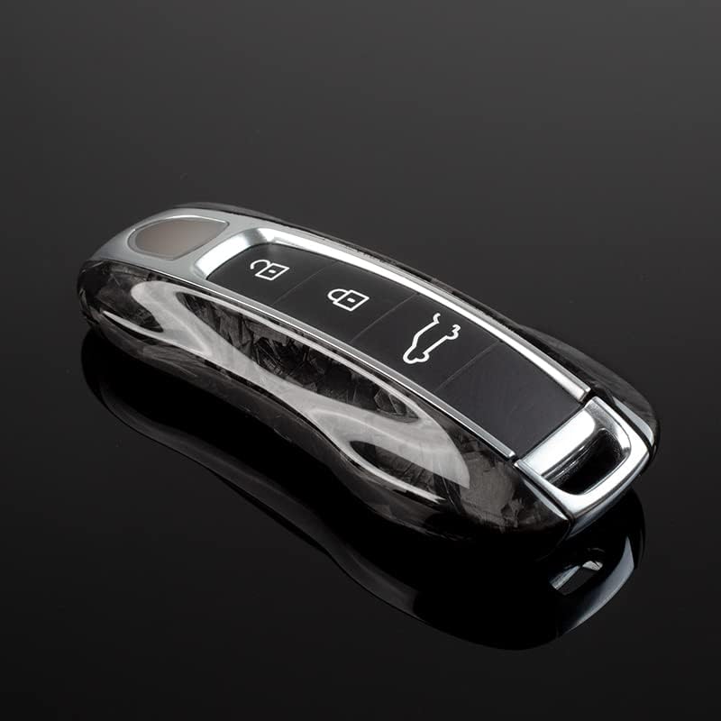Funda para llavero de fibra de carbono pura 100% real para Porsche Panamera 2017+ Cayenne 2018+ y 911 Carrera 2020+ 718 Macan