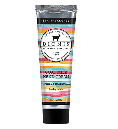 Dionis – Crema de manos perfumada con leche de cabra Sea Treasures (1 oz) – Juego de 4 – Fabricado en los Estados Unidos – Sin crueldad animal y sin