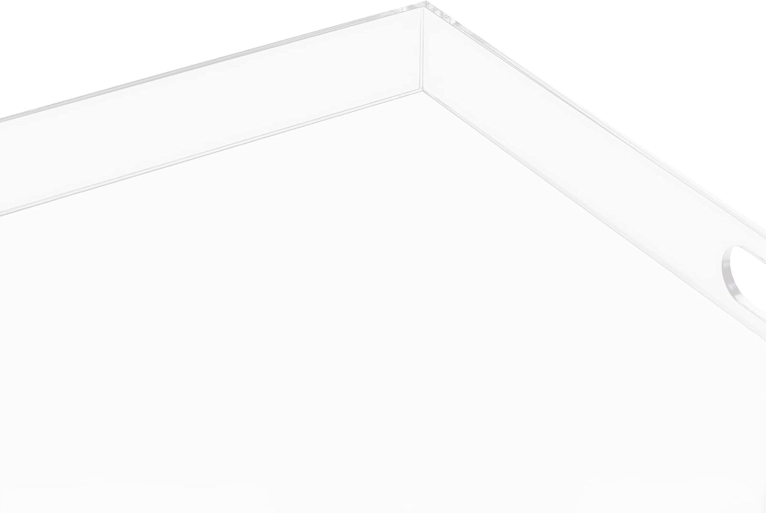 Fetcoi Bandeja grande de acrílico para servir, bandeja transparente de 24 x 24 pulgadas con asas, bandeja decorativa de mesa para tocador, baño,
