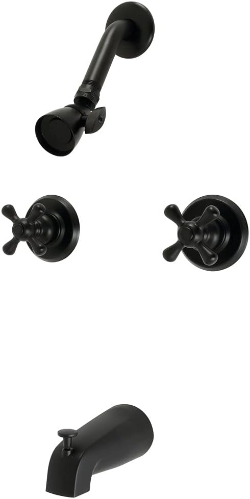 Kingston Brass KB240AX Magellan – Grifo para bañera y ducha, color negro mate, 72 x 8 x 7.38 pulgadas
