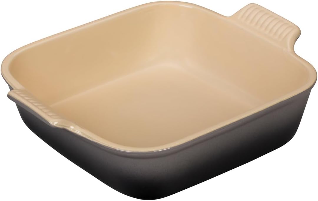 Le Creuset Gres Heritage Plato cuadrado, 3 cuartos de galón (9″), Oyster