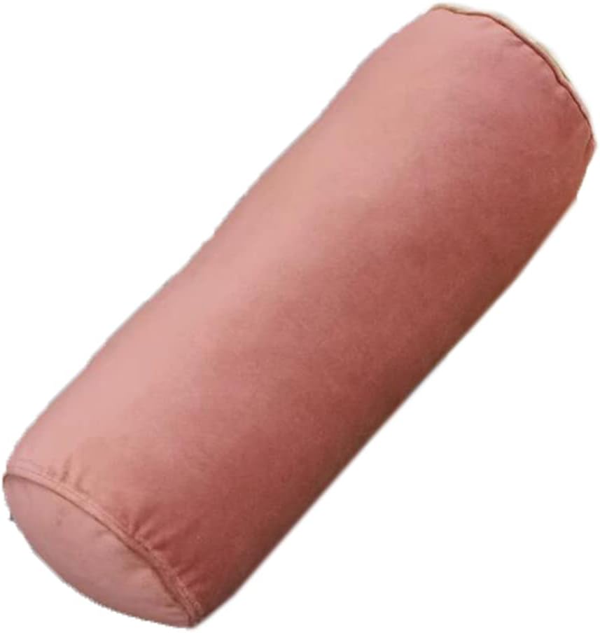 Tingting’s Dream Almohada larga de terciopelo liso para sofá, almohada cilíndrica para el cuello, almohada cervical redonda, cojín lumbar