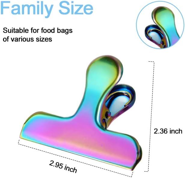 Clips de bolsa de chip grandes de acero inoxidable negro hermético (EYJZ-6)
