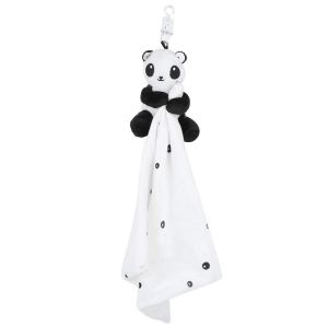 Manta de seguridad para bebé con animales de peluche para niños y niñas, súper suave y adorable (panda negro y blanco) Manta de seguridad para bebé con animales de peluche para niños y niñas, súper suave y adorable (panda negro y blanco)
