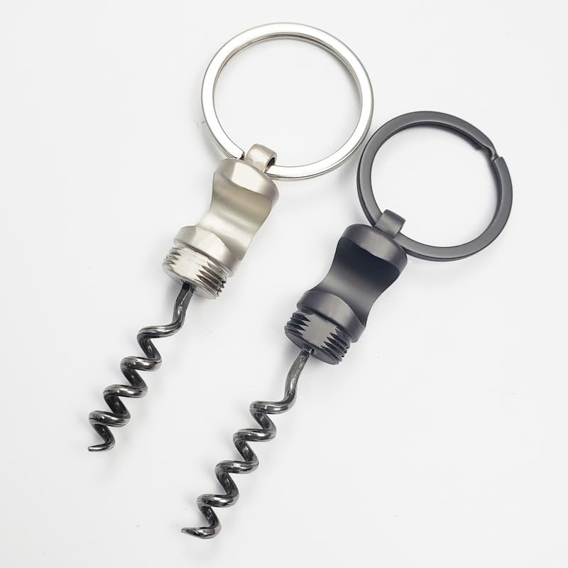 BJinegely Mini llavero sacacorchos, elegante abridor de botellas portátil 3 en 1, sacacorchos de botella de vino, actualización de abridor de