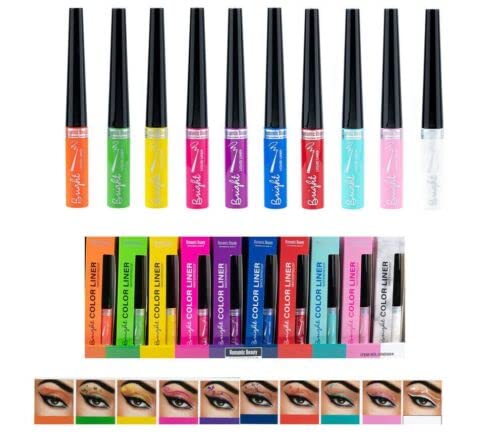 Romantic Beauty – Delineador líquido de colores brillantes – Delineador líquido mate – Delineador de ojos neón – Delineador de ojos impermeable –