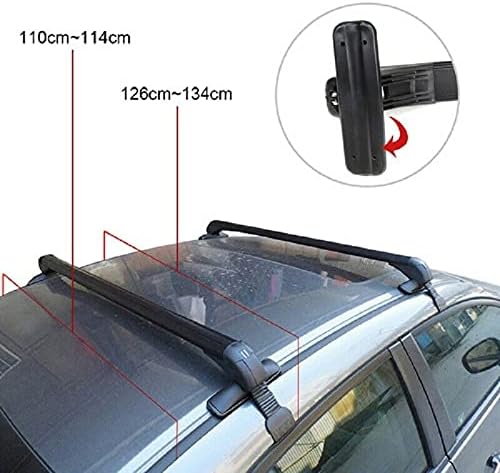 Barras transversales de aluminio ajustables universales de 43.31 pulgadas para portaequipajes con bloqueo antirrobo, capacidad de carga de 165