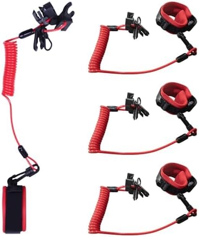 4 cordones para interruptor de barco con correa de muñeca de repuesto para interruptor de parada de emergencia de barco marino, cordón de seguridad