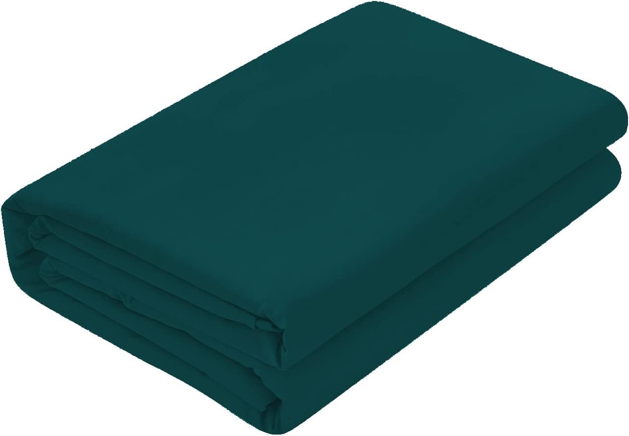 Sábana encimera de 3 piezas, tamaño King Plus (120 x 120), 800 hilos, 100% algodón egipcio, calidad de lujo, color verde azulado sólido