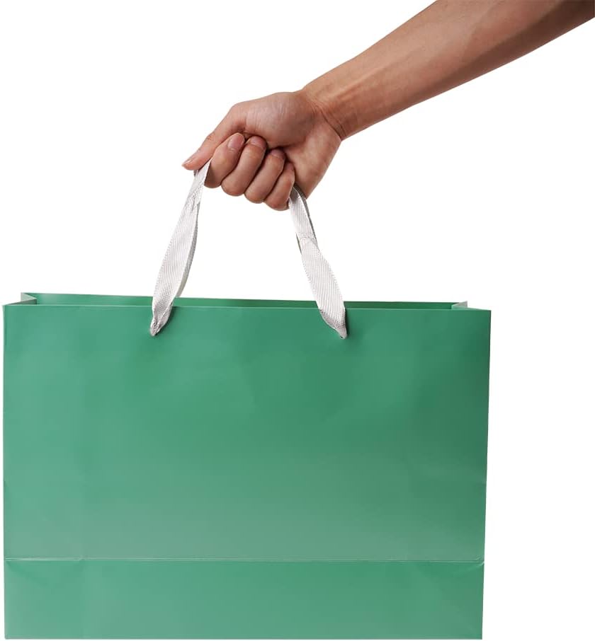 ysmile Bolsa de regalo verde extra grande individual con papel de envoltura para mujeres 16.5 “Bolsa de papel preminum con asa