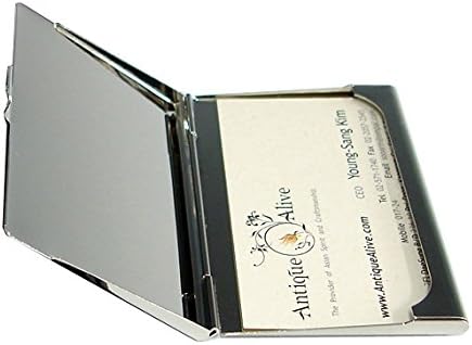 Funda de tarjeta de visita con protección de bloqueo RFID, diseño de nácar, tarjetero de crédito, funda de metal para tarjetas de nombre, de acero