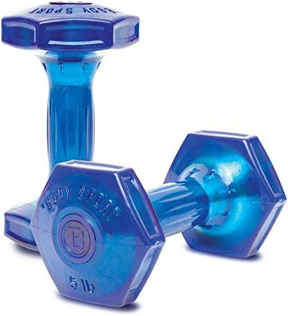 Body Sport Urethane Aerobic Dumbbells Pair, Premium Hand Weights with Solid Steel Core & Ergonomic Gel Coating for Fitness Training & Strength