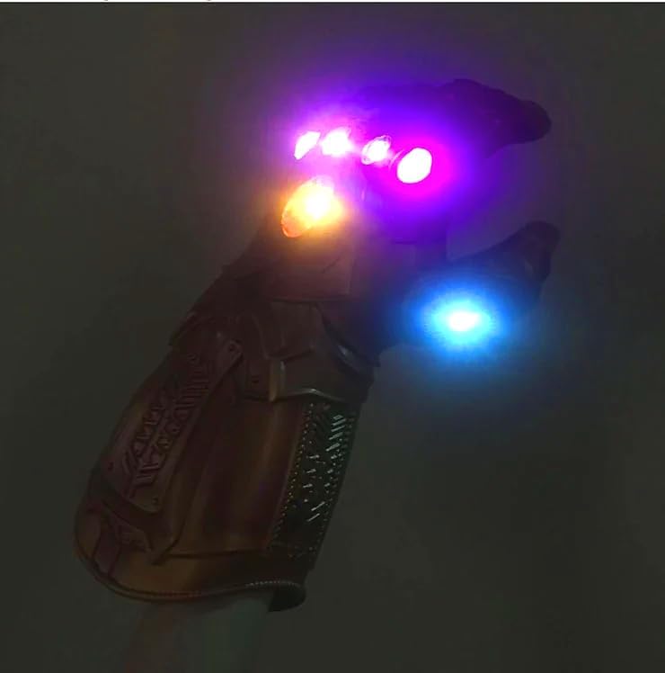 Polyacer Guantelete del infinito, guantes electrónicos del infinito, guantelete del infinito de superhéroe, piedras del infinito iluminadas,