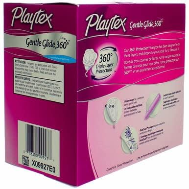 Playtex Gentle Glide – Tampones sin perfume, ultra absorbencia, 36 unidades (paquete de 6)