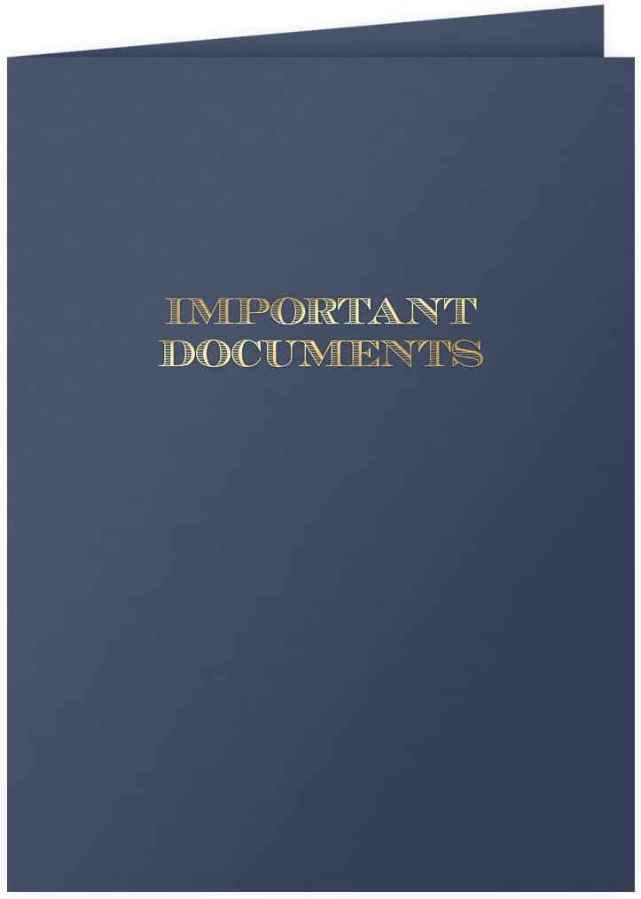 25 unidades, color azul, carpetas de bolsillo para documentos importantes, estampado de lámina de golf, para uso profesional (9 x 12)