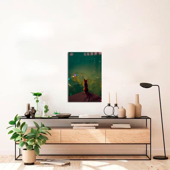 Video game cat poster, Adventure game posters, Canvas prints, Room wall decor for bedroom, Living room decor aesthetic