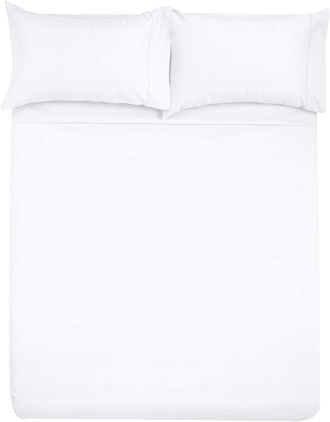 Juego de sábanas de microfibra para autocaravana, 72 x 80 pulgadas, color blanco sólido, sábanas para campistas, caravanas y remolques de viaje, de
