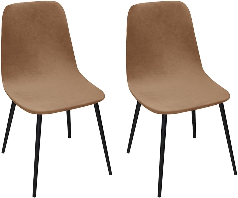 LIPOR Juego de 2 fundas elásticas de terciopelo para silla, fundas protectoras para sillas de comedor, modernas de mediados de siglo, sin brazos,