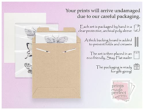 Butterfly Wall Art – Black & White Butterflies Decor – Watercolor Art Print – 11×14  Unframed Poster