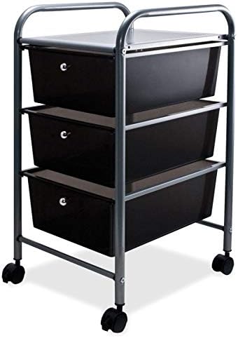 ADVANTUS Carrito organizador de archivos con ruedas de 3 cajones, 27 x 15.5 x 13 pulgadas, negro (34006)