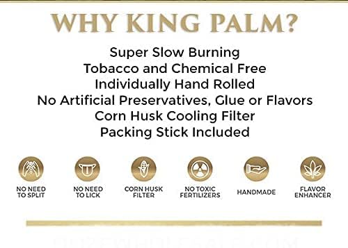 King Palm Conos de tamaño mini  (20 rollos en total)  Hojas de palma naturales pre enrolladas  Conos totalmente naturales  Filtro de cáscara de maíz