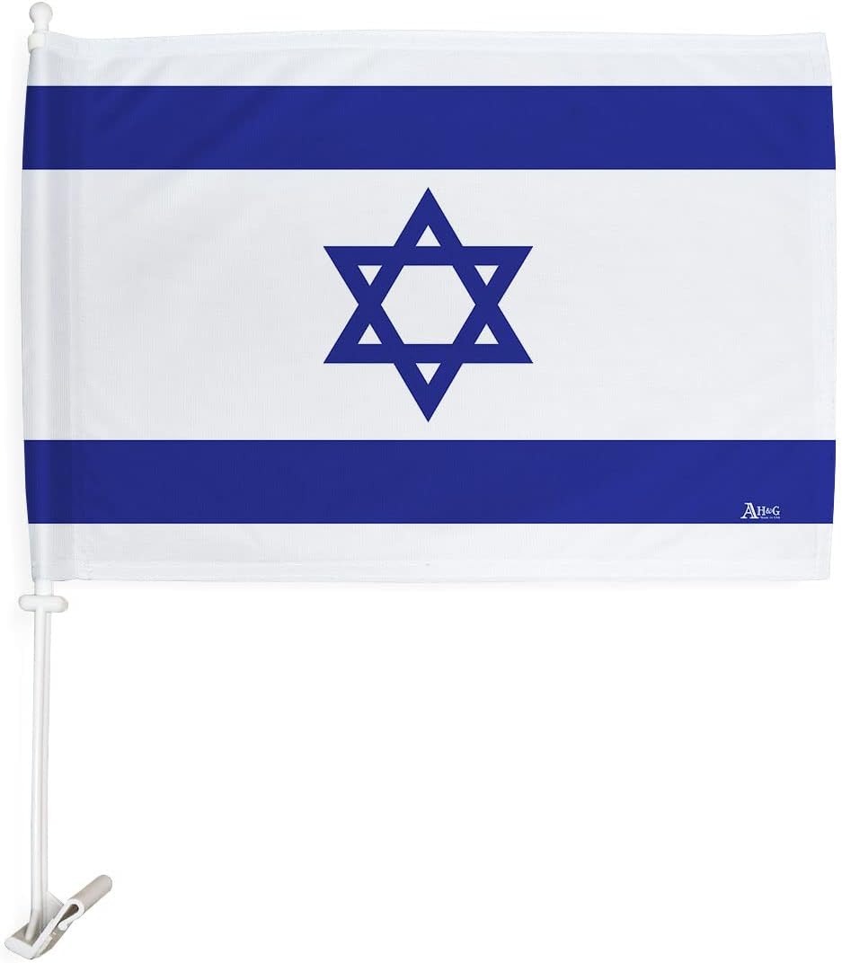 Bandera de Israel para automóvil, bandera de Israel para Carros Auto pequeños regalos de 12 x 18 pulgadas, clip de soporte de montaje para camión