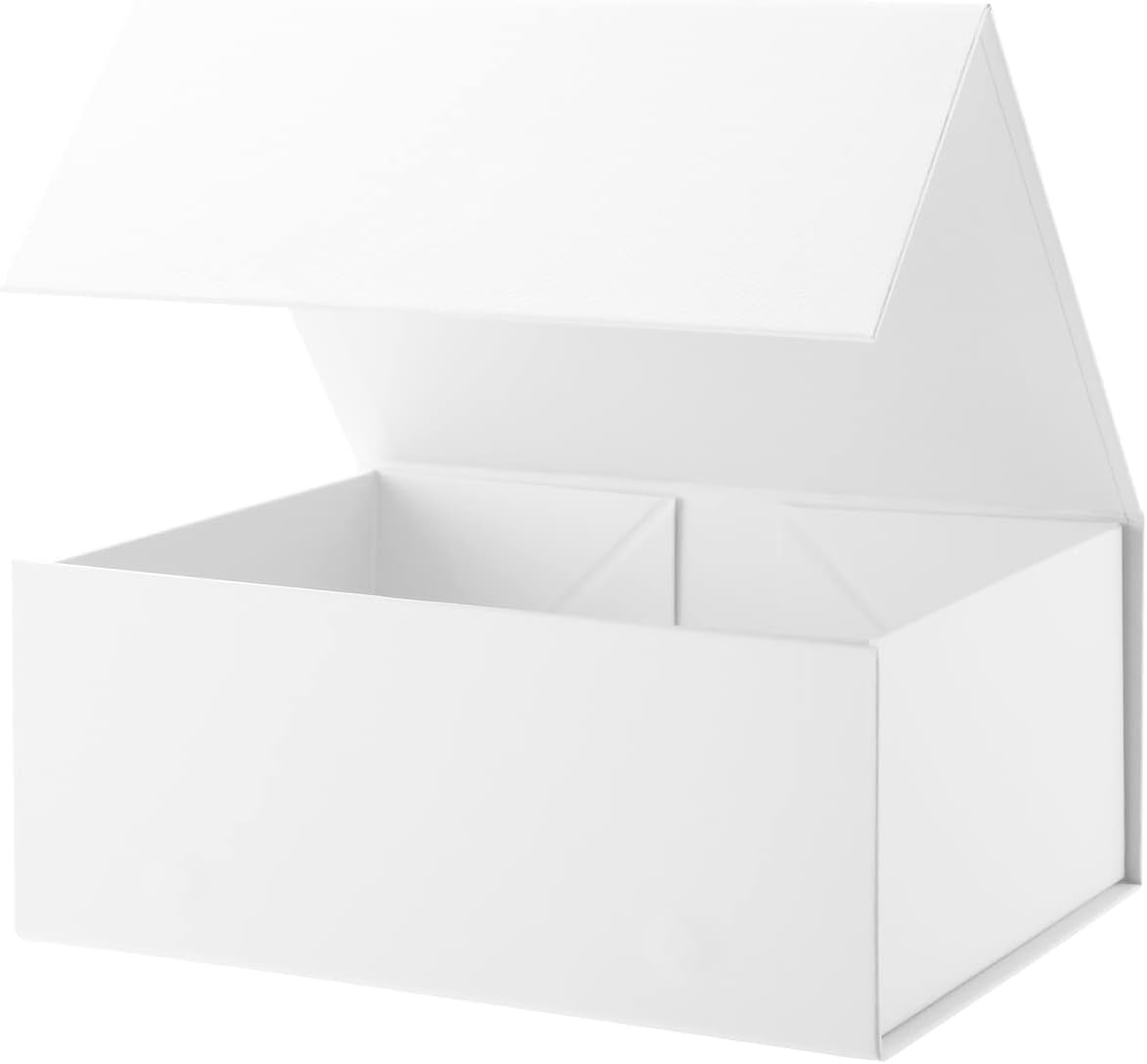 Caja de regalo de 9 x 6.5 x 3.5 pulgadas, caja de regalo blanca con tapa, caja de propuesta de dama de honor, caja de regalo de cierre magnético,