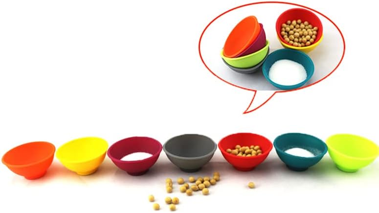 Cuenco pequeño de silicona para adultos y niños, cuencos de silicona multicolores resistentes al calor, cuencos de preparación y servir,