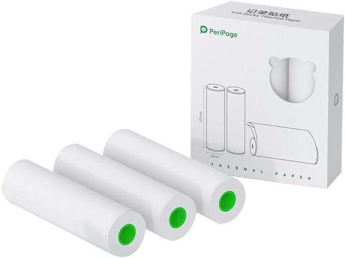 3 rollos  caja de notas adhesivas blancas adhesivas adhesivas de papel fotográfico térmico para Peripage A9 Max A9S Max Phomemo M04S  M04AS Mini