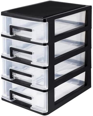 MOMFEI Gabinete de almacenamiento de cuatro capas tipo cajón de plástico tipo armario portátil multifunción estante organizador muebles