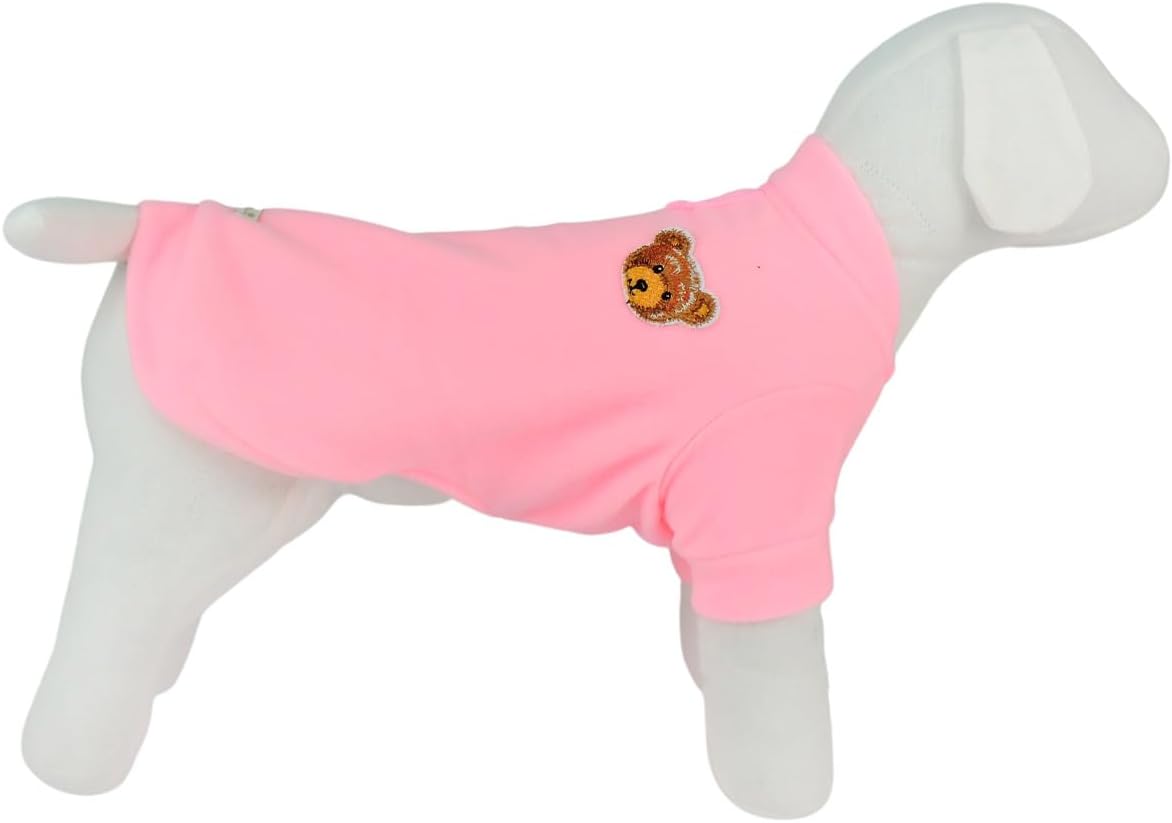 Bonito pra Cachorro – Ropa de lujo para mascotas blusa beige suave ropa cálida de invierno para perros bordado de oso