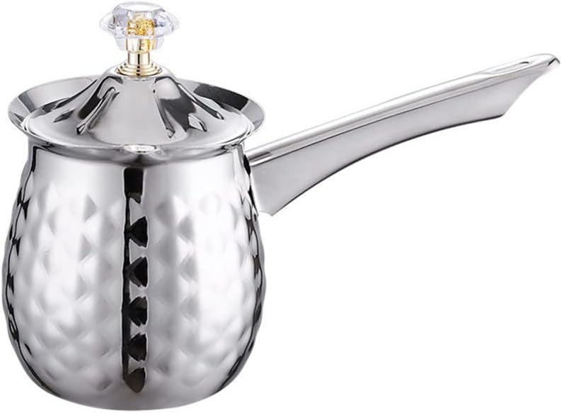Cafetera martillada de acero inoxidable, cafetera turca griega árabe con tapa y asa, cafetera para estufa, Cezve, Jezve, Jazva, Jazzve, Ibrik,