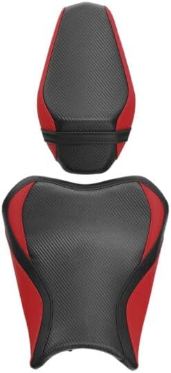 TCMT Asientos de conductor y pasajeros negros y rojos aptos para Kawasaki Z900 2017-2023 2018 19