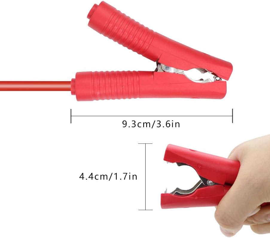 RIIEYOCA Cable de extensión de cocodrilo de cocodrilo de batería de 14 AWG a conector solar, adaptador solar a clips de cocodrilo, cable de carga