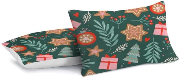Bidesign Juego de funda de edredón tamaño Queen con temática navideña (diseño de cerezaárbol de Navidadcampana) para vacaciones (1 funda de edredón