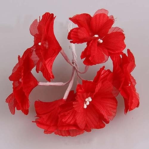 Zamihalaa – 72 unidades, 1.2 pulgadas de tela pequeña de seda artificial flor de cerezo, decoración de boda para guirnalda de pelo, álbumes de