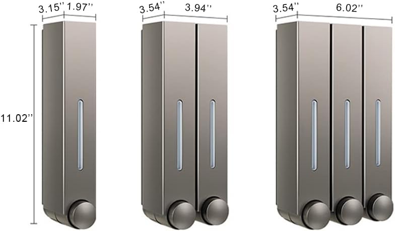 Dispensador de champú para pared de ducha, dispensador de champú y acondicionador de 2 cámaras, dispensador de champú para baño, 2 cámaras, sin