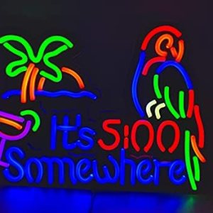 It’s 500 Some Where Parrot 17in*13in LED tira de luz de neón para bar de cerveza pub garaje habitación It’s 500 Some Where Parrot 17in*13in LED tira de luz de neón para bar de cerveza pub garaje habitación