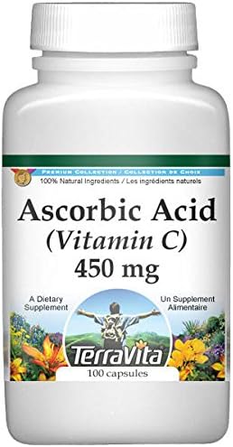 TerraVita Ácido ascórbico (Vitamina C) – 450 mg (100 Cápsulas, ZIN 512621) – Paquete de 2