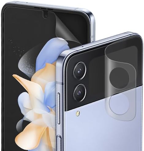 DIACUBE Paquete de 3+3 para Samsung Galaxy Z Flip 4 5G, protector de pantalla mate antirreflejos EPU+TPU, paquete de 3 unidades de cubierta completa