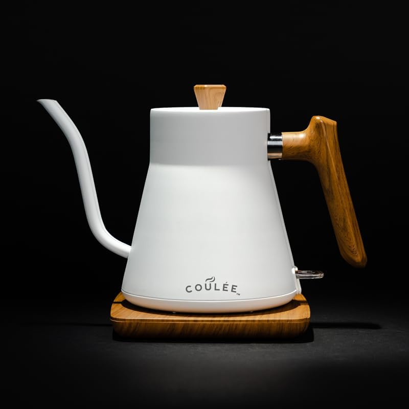 Hervidor de cuello de cisne, Hervidor elegante, Easy Pour, Acero inoxidable 304 de calidad alimentaria premium, 1200W, Funcionamiento con un solo