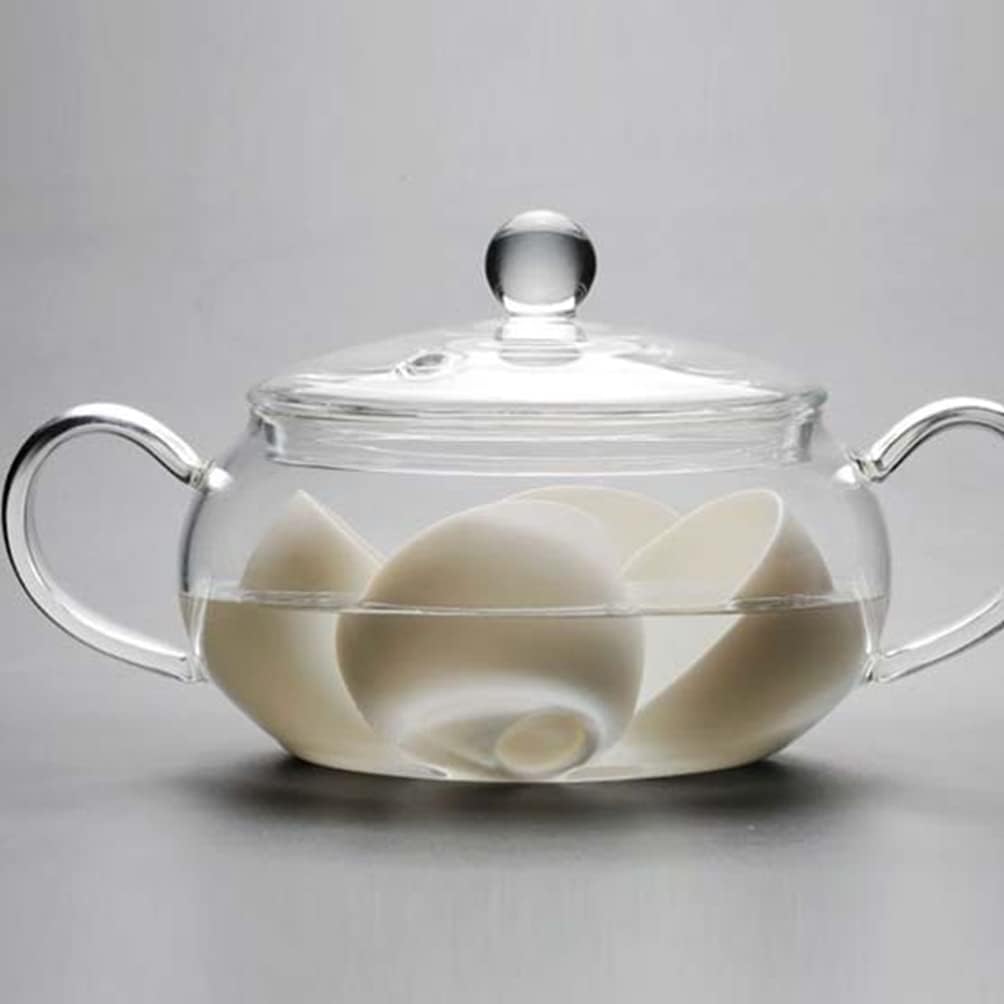Hemoton Olla de vidrio para cocinar tetera de vidrio, tetera de calefacción, tazón de comida Ramen, olla de calentamiento de leche, cuenco para