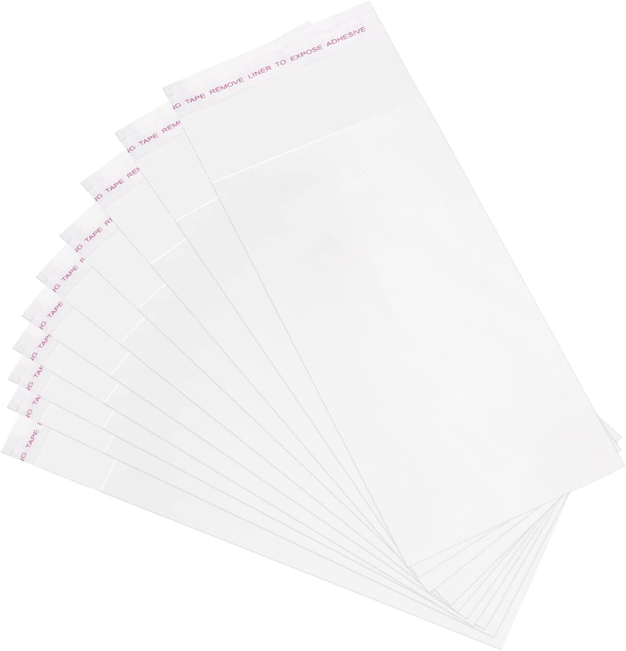 uxcell 200 bolsas transparentes para violonchelo, 2.4 x 4.7 pulgadas, de plástico, autoadhesivas, OPP, bolsas de polietileno para embalaje de