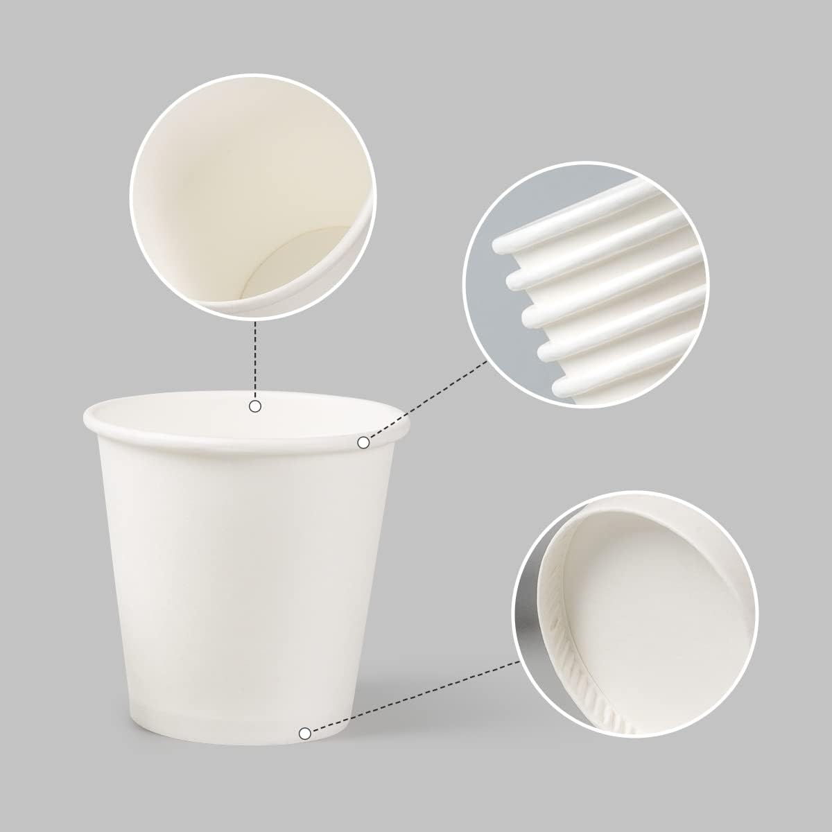 PakTalk Paquete de 400 vasos de papel de 3 onzas líquidas, tazas de café expreso blanco, vasos desechables para lavamanos, tazas de papel pequeñas