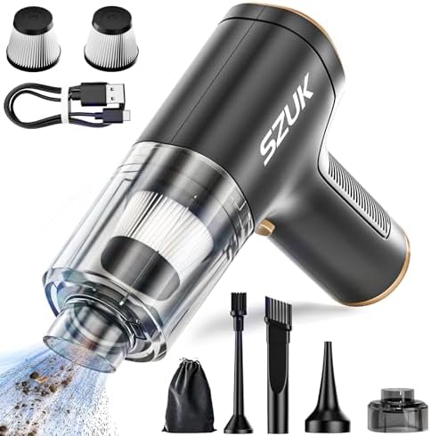Mini aspiradora de coche de 12000 PA inalámbrica de mano de alta potencia recargable con motor sin escobillas, succión fuerte, aspiradora portátil